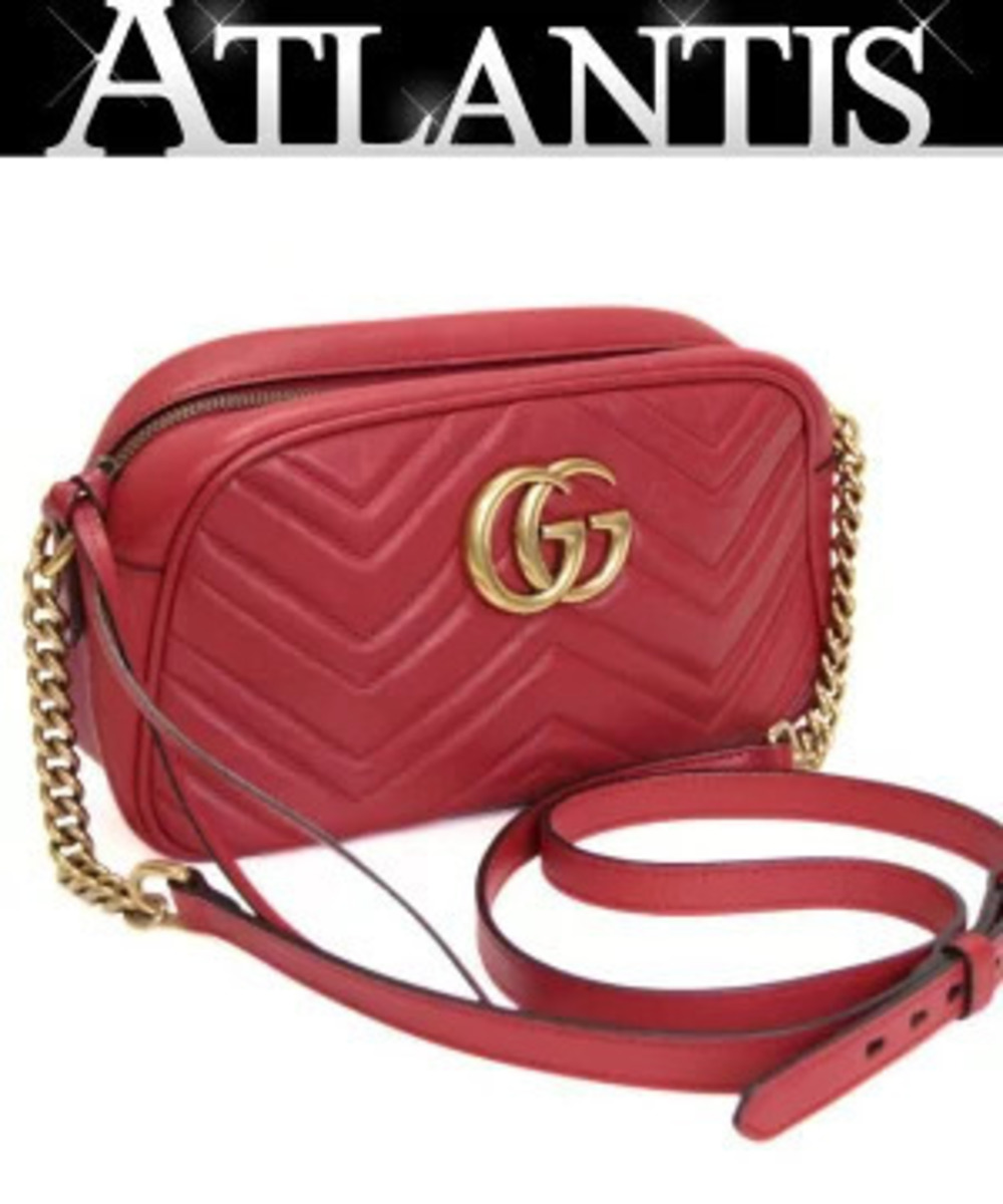 Gucci GG Marmont Shoulder Bag Leather Red